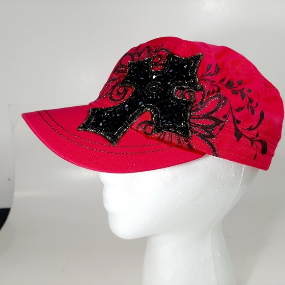 KBETHOS Accessories - Kbethos Women's Cap Hat Cross Embellished Pink One